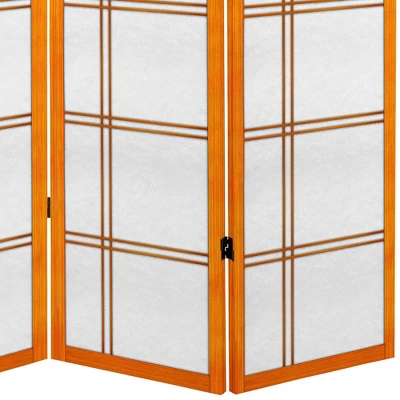 6 Ft. Tall Canvas Double Cross Room Divider - Honey (4 Panels) 2 6 Ft. Tall Canvas Double Cross Room Divider - Honey (4 Panels) - Image 2