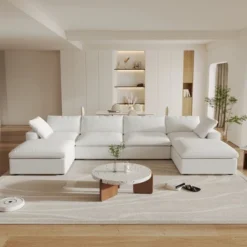 WJShome 6-Piece Cloud Modular Sectional Sofa,160.6"Down Filled Couch For Living Room,Sofa Cover Washable & Removable -Baxton Studio Shop GUEST d07dde50 26fb 428a 89bd 4be19dc847c1