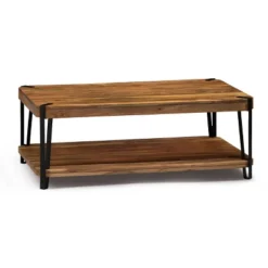 Alaterre Furniture Ryegate Live Edge Solid Wood Coffee Table Metal And Wood