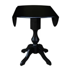 36.3" Smithson Round Pedestal Dual Drop Leaf Dining Table Black - International Concepts -Baxton Studio Shop GUEST d0912241 8a32 4559 a161 38cbbbf0d165