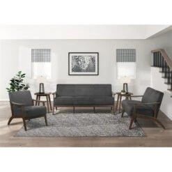 Carlson Velvet Upholstered Loveseat In Dark Gray And Dark Walnut - Lexicon -Baxton Studio Shop GUEST d09938a6 146a 4f25 b813 18d3bf0ba827