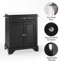 Lafayette Stone Top Portable Kitchen Island/Cart Black/White - Crosley 13 Lafayette Stone Top Portable Kitchen Island/Cart Black/White - Crosley -Baxton Studio Shop GUEST d0a9414d 8f24 4cf8 b19e 337f5f13110d