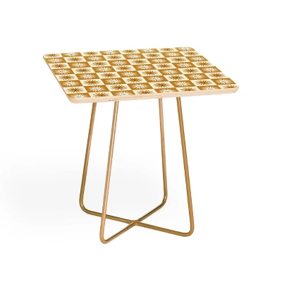 Charly Clements Vintage Checkered Sunshine Side Square Table - Deny Designs 5 Charly Clements Vintage Checkered Sunshine Side Square Table - Deny Designs - Image 5