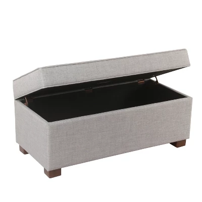 Shelton Tufted Top Storage Ottoman - Gray - Threshold™: Upholstered Rectangular Furniture With Lid 2 Shelton Tufted Top Storage Ottoman - Gray - Threshold™: Upholstered Rectangular Furniture With Lid - Image 2