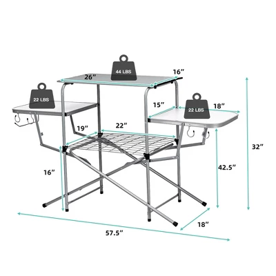 Costway Foldable Camping Table Outdoor Kitchen Portable Grilling Stand Folding BBQ Table 7 Costway Foldable Camping Table Outdoor Kitchen Portable Grilling Stand Folding BBQ Table - Image 7