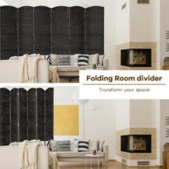Costway 6-Panel Room Divider 6Ft Weave Fiber Folding Privacy Screen BrownBlack 14 Costway 6-Panel Room Divider 6Ft Weave Fiber Folding Privacy Screen BrownBlack -Baxton Studio Shop GUEST d1626c55 f18e 4416 a2c0 9923a34e2df6