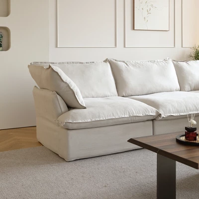 Love Seat Sofas, 82.66inch Modern Down Filled Modular Sectional Sofas For Living Room Apartment Lounge Bedroom,Cushion Covers Removable 8 Love Seat Sofas, 82.66inch Modern Down Filled Modular Sectional Sofas For Living Room Apartment Lounge Bedroom,Cushion Covers Removable - Image 8