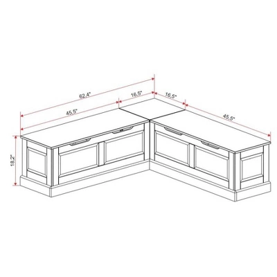Tobin Backless Corner Breakfast Nook - Linon 18 Tobin Backless Corner Breakfast Nook - Linon - Image 18