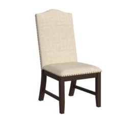 HomePop Set Of 2 Scalloped Back Dining Chairs Beige: Upholstered, Plywood Frame, Spot Clean, Polyester -Baxton Studio Shop GUEST d19f40a2 ff8f 4929 8ae7 18ab1e74d704