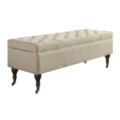 Collette Tufted Bench With Storage Butter Cream - Adore Decor -Baxton Studio Shop GUEST d1a322a7 dbda 4367 aa69 13ef539db65c