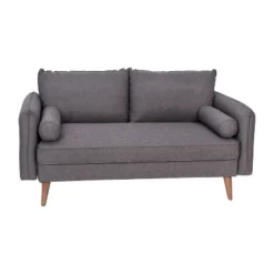 Emma And Oliver Upholstered Mid-Century Modern Pocket Spring Loveseat With Wooden Legs And Removable Back Cushions -Baxton Studio Shop GUEST d1b419ea 583b 41a1 bdc5 dd7ba93d8bd8