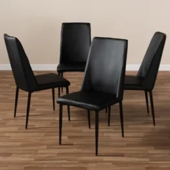 Set Of 4 Chandelle Modern And Contemporary Faux Leather Upholstered Dining Chairs - Baxton Studio -Baxton Studio Shop GUEST d1c7cbeb 6b35 4eb4 ba05 f9348ca5da82