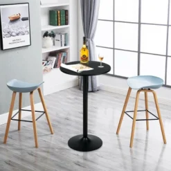 Costway 24" Round Pub Table Bistro Bar Height Cocktail Table W/Metal Base Indoor Black 11 Costway 24" Round Pub Table Bistro Bar Height Cocktail Table W/Metal Base Indoor Black -Baxton Studio Shop GUEST d2505bd3 3b66 40f6 ab95 67b15b796b9e