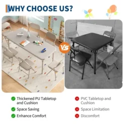 7-Piece Kids Folding Table & Chairs Set, Toddler Activity/Dining Set -Baxton Studio Shop GUEST d25e08c4 5bb6 4597 8b23 7522b87225f8