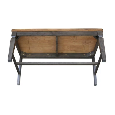 Vista Slatback Bench Hickory Brown - International Concepts 5 Vista Slatback Bench Hickory Brown - International Concepts - Image 5