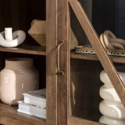 Clarabelle Transitional Glass Barn Door TV Stand For TVs Up To 65" - Saracina Home -Baxton Studio Shop GUEST d2b2711f 6cf0 4687 9acb 6b39e2e32054