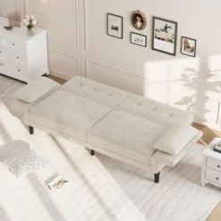 89" Futon Sofa Bed, Modern Convertible Sleeper Couch With Adjustable Backrest & Armrest, Comfy Futon Couch Bed With 2 Pillows 12 89" Futon Sofa Bed, Modern Convertible Sleeper Couch With Adjustable Backrest & Armrest, Comfy Futon Couch Bed With 2 Pillows -Baxton Studio Shop GUEST d2e1f522 e38b 4601 a3b5 d81253e8e62a