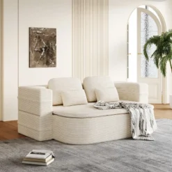 NicBex Corduroy Upholstered Floor Sofa Bed With Convertible Foldable Design,2-Seater Futon Couch Sleeper Sofa For Living Room,Bedroom 12 NicBex Corduroy Upholstered Floor Sofa Bed With Convertible Foldable Design,2-Seater Futon Couch Sleeper Sofa For Living Room,Bedroom -Baxton Studio Shop GUEST d3000527 e272 4a54 a595 7cb42a0ea7b6