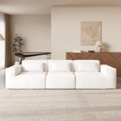 Modular Sectional Sofa Couch,118.12" Cloud Oversized Sofa,Minimalist 3 Seater Sofa Wide Deep Seat Convertible Couches For Living Room -Baxton Studio Shop GUEST d31218ed 097e 43cc 9be2 de55025ce92a