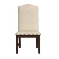 HomePop Set Of 2 Scalloped Back Dining Chairs Beige: Upholstered, Plywood Frame, Spot Clean, Polyester -Baxton Studio Shop GUEST d36bc4e4 c879 49b7 b704 cfd5626a22c4