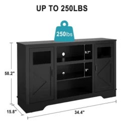 58" Farmhouse TV Stand , Entertainment Center For TVs Up To 70 Inch -Baxton Studio Shop GUEST d3b2a3b2 885f 4b16 b4d5 de3ee5339ef5
