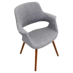 Vintage Flair Mid Century Modern Walnut Wood Legged Dining Chair Polyester/Light Gray - LumiSource -Baxton Studio Shop GUEST d3c1df9c 23df 42a3 bdf0 fda2bf850421