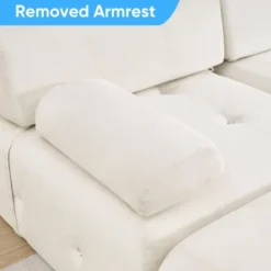 Mjkone U-Shaped Velvet Modular Sectional Sofa With Free Combination Ottoman,Convertible 4-Seater Sofa With Rivet Trim -Baxton Studio Shop GUEST d3e5749d 9210 48cc 93ec 98f6e0ba602d