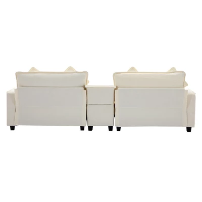 111" Sectional Sofa With 2 Removable Ottoman, Chenille Upholstered Sofa With 2 USB Ports, 2 Cup Holders And Large Storage Box 4A - ModernLuxe 8 111" Sectional Sofa With 2 Removable Ottoman, Chenille Upholstered Sofa With 2 USB Ports, 2 Cup Holders And Large Storage Box 4A - ModernLuxe - Image 8