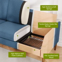 Dyonery 88" Loveseat Sofa, Comfy Couches For Living Room, Modern Oversized Love Seat Sofa, Large Couches For Bedroom Office -Baxton Studio Shop GUEST d418d6a6 713a 4f7e aa48 9214f0bf7e98