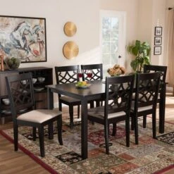 7pc Mael Dining Set Dark Brown/Espresso - Baxton Studio -Baxton Studio Shop GUEST d46ce1c5 5910 42d7 9b07 d9b54d2a1ec2