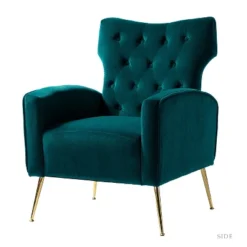 Raphael Velvet Tufted Upholstered Wingback Chair Accent Wingback Silhouette With Diamond Button Tufting | Karat Home -Baxton Studio Shop GUEST d474bbf7 8fc0 4849 bca3 5cd335f65dd5
