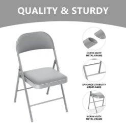 SUGIFT 6 Pack Folding Chairs With Padded Seats, Gray -Baxton Studio Shop GUEST d4d41c00 09ee 4647 92e3 f54f0102e030
