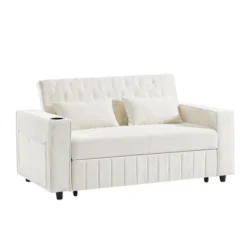 67.7" Chenille Reclining Loveseat Sofa Bed With USB Ports, Cup Holders, And Storage Pockets -Baxton Studio Shop GUEST d4fdd76f 4f47 4d9f aa8b de24c687a59f