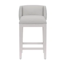 Set Of 2 26" Bronn Non Swivel Counter Height Barstools White /Silver - Hillsdale Furniture -Baxton Studio Shop GUEST d5591bda b05f 4b1d 8daf 9a52ae416e11