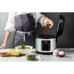Aroma 20 Cup Digital Multicooker & Rice Cooker - Stainless Steel: 5 Settings, Automatic Keep Warm, Nonstick, 700W -Baxton Studio Shop GUEST d57eff6a 59be 4869 a8bc 729970588b24