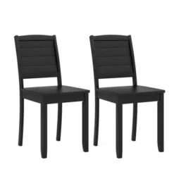 Costway Armless Wood Dining Chair Set Of 2 With Rubber Wood Legs Curved Backrest Kitchen White/Black -Baxton Studio Shop GUEST d5879e07 463b 4c6b bcd4 6f76cc4c8ba5