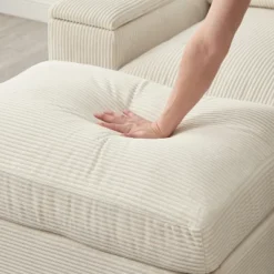 122"W U-Shaped Sectional Sofa Couch With Ottomans, 6-Seat Corduroy Fabric Sleeper Comfy Deep Seat Couch For Living Room - ModernLuxe -Baxton Studio Shop GUEST d58a36f3 a9e7 4d99 bf01 8e9817c25444