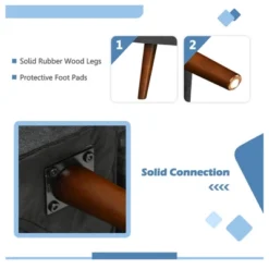 Costway Convertible Futon Sofa Bed Adjustable Couch Sleeper W/ Wood Legs NavyGreyYellow -Baxton Studio Shop GUEST d5bceb4c 52ae 4eb7 aa2d 38c024b12232