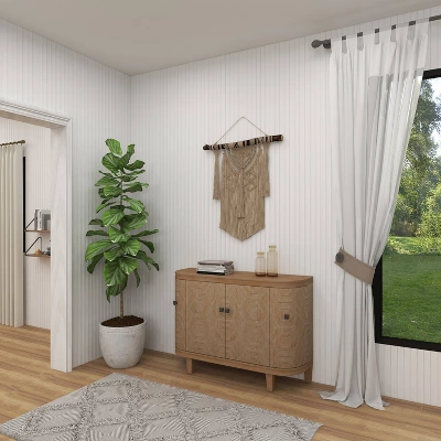 Traditional Carved Wood Curved Cabinet Brown - Olivia & May 16 Traditional Carved Wood Curved Cabinet Brown - Olivia & May - Image 16