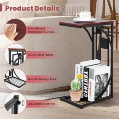 Costway 1PC2 PCS C-Shaped Side Sofa Narrow Snack Table For Living Room Bedroom Small Space 16 Costway 1PC2 PCS C-Shaped Side Sofa Narrow Snack Table For Living Room Bedroom Small Space -Baxton Studio Shop GUEST d5c7d7a6 1a74 4791 bb87 7a228995d6a2