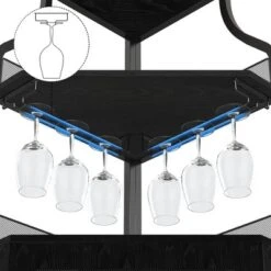 GustoWave 61'' Tall Corner Wine Bar Cabinet With Adjustable Shelves, 5-Tier Industrial Bar Cabinet With Glass Holder, Bar With Mesh Door 17 GustoWave 61'' Tall Corner Wine Bar Cabinet With Adjustable Shelves, 5-Tier Industrial Bar Cabinet With Glass Holder, Bar With Mesh Door -Baxton Studio Shop GUEST d5d8390b 2382 46bf bbed ea1e24dcd0a6