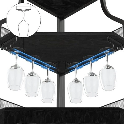 GustoWave 61'' Tall Corner Wine Bar Cabinet With Adjustable Shelves, 5-Tier Industrial Bar Cabinet With Glass Holder, Bar With Mesh Door 5 GustoWave 61'' Tall Corner Wine Bar Cabinet With Adjustable Shelves, 5-Tier Industrial Bar Cabinet With Glass Holder, Bar With Mesh Door - Image 5