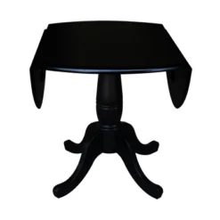 Davidson Round Dual Drop Leaf Pedestal Table Black - International Concepts -Baxton Studio Shop GUEST d623423f 8a75 4856 aaad 294e5632ff58