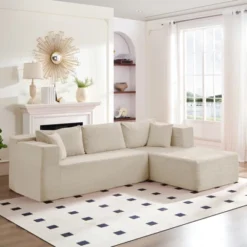 Mjkone 106''Minimalist 2-Piece Corduroy Modular Chaise Sectional Sofa Deep Seat,L-Shaped Upholstered Couch With Right Chaise 19 Mjkone 106''Minimalist 2-Piece Corduroy Modular Chaise Sectional Sofa Deep Seat,L-Shaped Upholstered Couch With Right Chaise -Baxton Studio Shop GUEST d63e34d2 44be 4fd3 b668 4c20d04a88e6