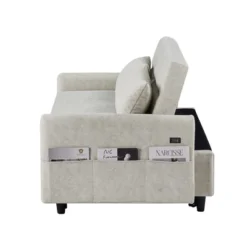 Pull-out Sleeper Sofa Bed, Convertible Loveseat Sofa Couch With Adjsutable Backrest, Two Throw Pillows And USB Ports -ModernLuxe -Baxton Studio Shop GUEST d67c66f7 431a 443f 8fa7 0e3fea902382
