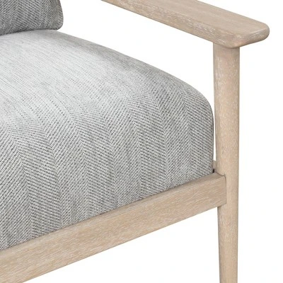 Retro Accent Chair With Solid Wood Frame And Vertical Slatted Back-ModernLuxe 11 Retro Accent Chair With Solid Wood Frame And Vertical Slatted Back-ModernLuxe - Image 11