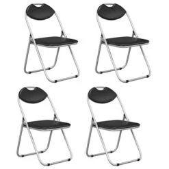 Costway 2/4 PCS U Shape Folding Chairs Furniture Home Outdoor Picnic Portable Black -Baxton Studio Shop GUEST d6dbbdc9 cc30 46b7 9c67 4a49f83372c7