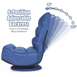 Costway Gaming Chair Fabric 5-Position Folding Lazy Sofa 360 Degree Swivel Grey BlackCoffee -Baxton Studio Shop GUEST d70781a6 2a9a 4038 a14b d268868ffe0b