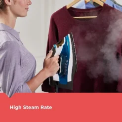 Black & Decker BLACK+DECKER ICR19XS One Step Steam Cord Reel Iron, Blue -Baxton Studio Shop GUEST d735442c 9bdc 4803 a94a 5d0afe46c1db