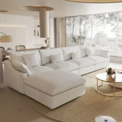 Cloud Couch Modular Sectional Sofa,156" L Shaped Couch, Oversized Down Filled Convertible Wide Seater,4 Seater With Ottoman For Living Room Set 35 Cloud Couch Modular Sectional Sofa,156" L Shaped Couch, Oversized Down Filled Convertible Wide Seater,4 Seater With Ottoman For Living Room Set -Baxton Studio Shop GUEST d745c178 ae7d 447a 8a23 34185d7668a7